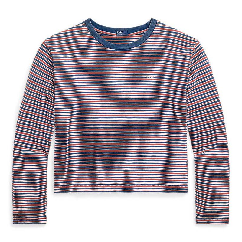 Polo Ralph Lauren Striped Jersey Cropped Long Sleeve Tee image number 2